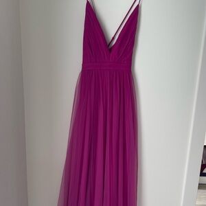 Lulu's Pink Plunge Maxi Gown for Weddings
